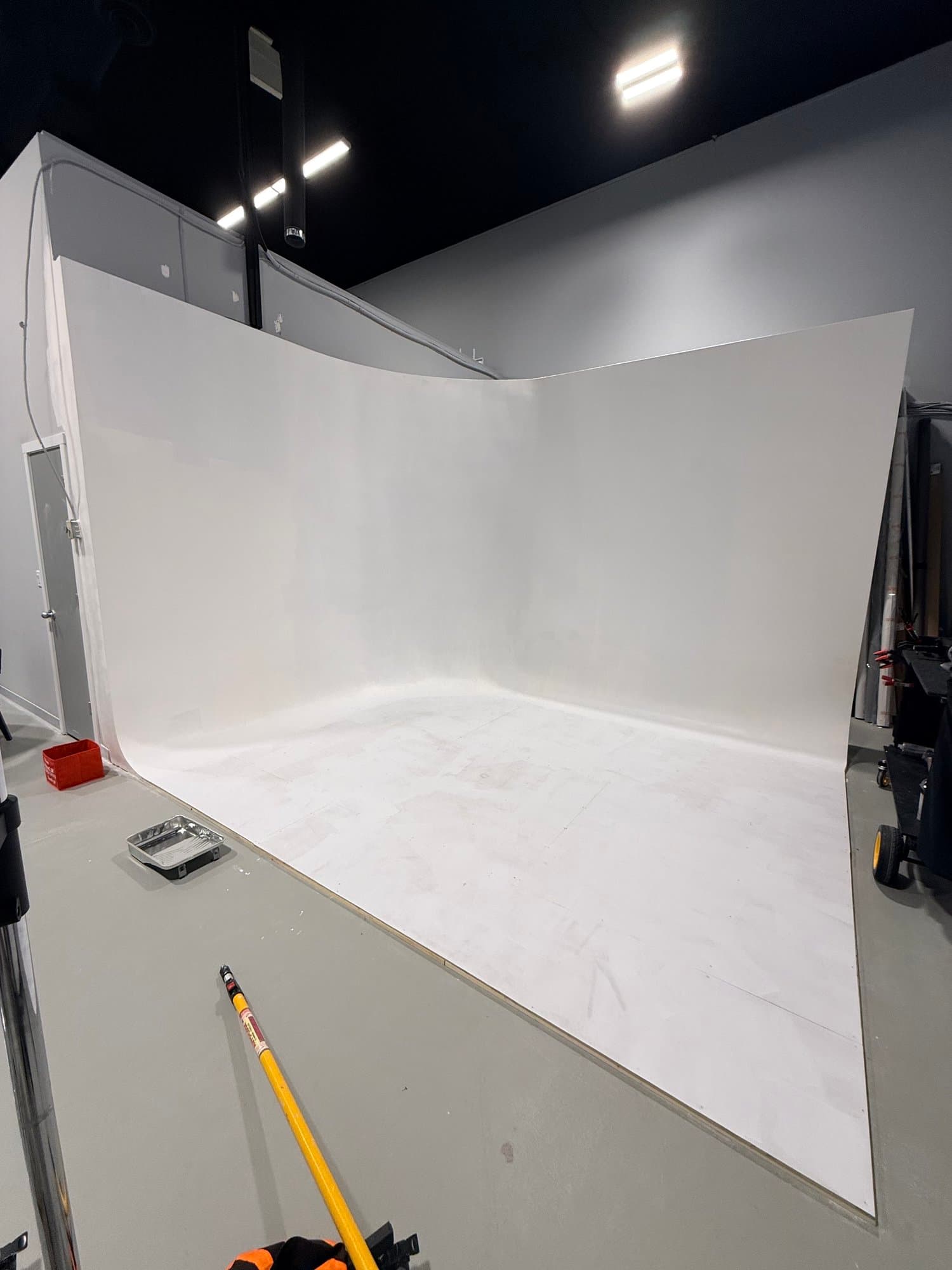 The white cyclorama wall